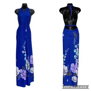 Vintage Malihini Hawaii Hawaiian Dress Sarong Pareo with Belt 60s 70s One Size